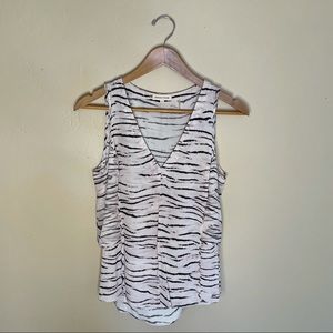 Rebecca Taylor V Neck Sleeveless Print Top